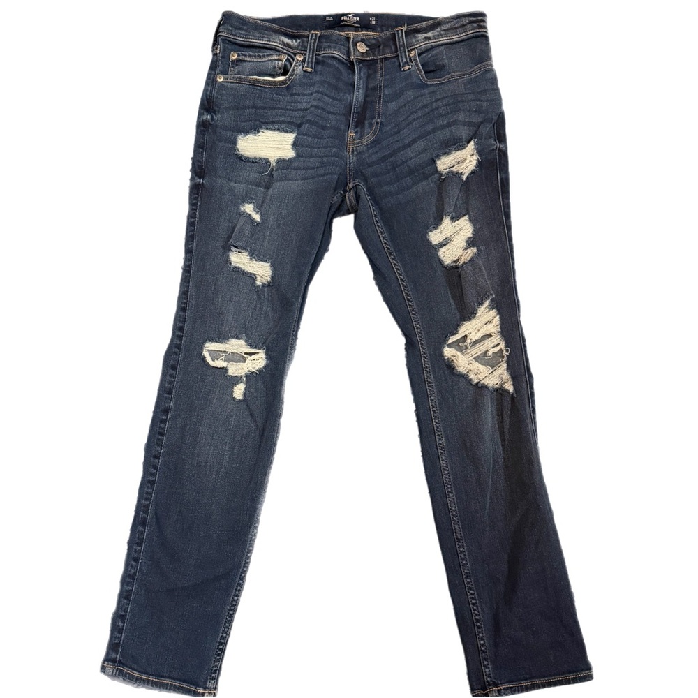 Hollister Dark Blue Distressed Skinny Jeans